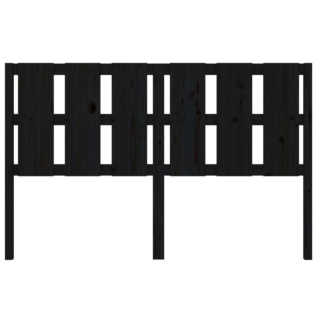 Bed Headboard Black 155.5x4x100 cm Solid Pine