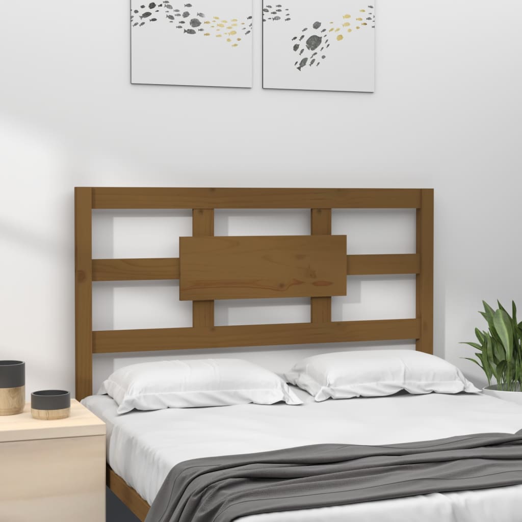 Bed headboard honey brown 105.5x4x100 cm solid pine wood