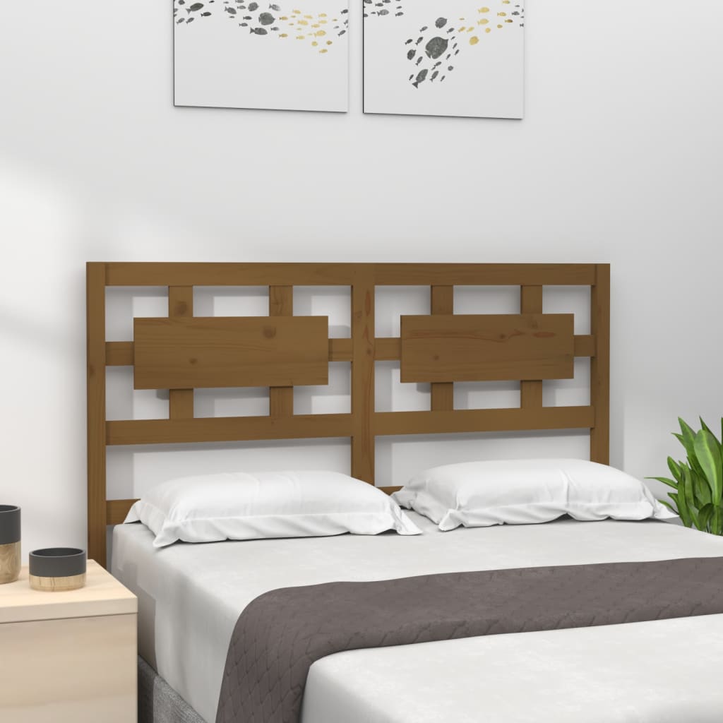 Bed headboard honey brown 165.5x4x100 cm solid pine wood
