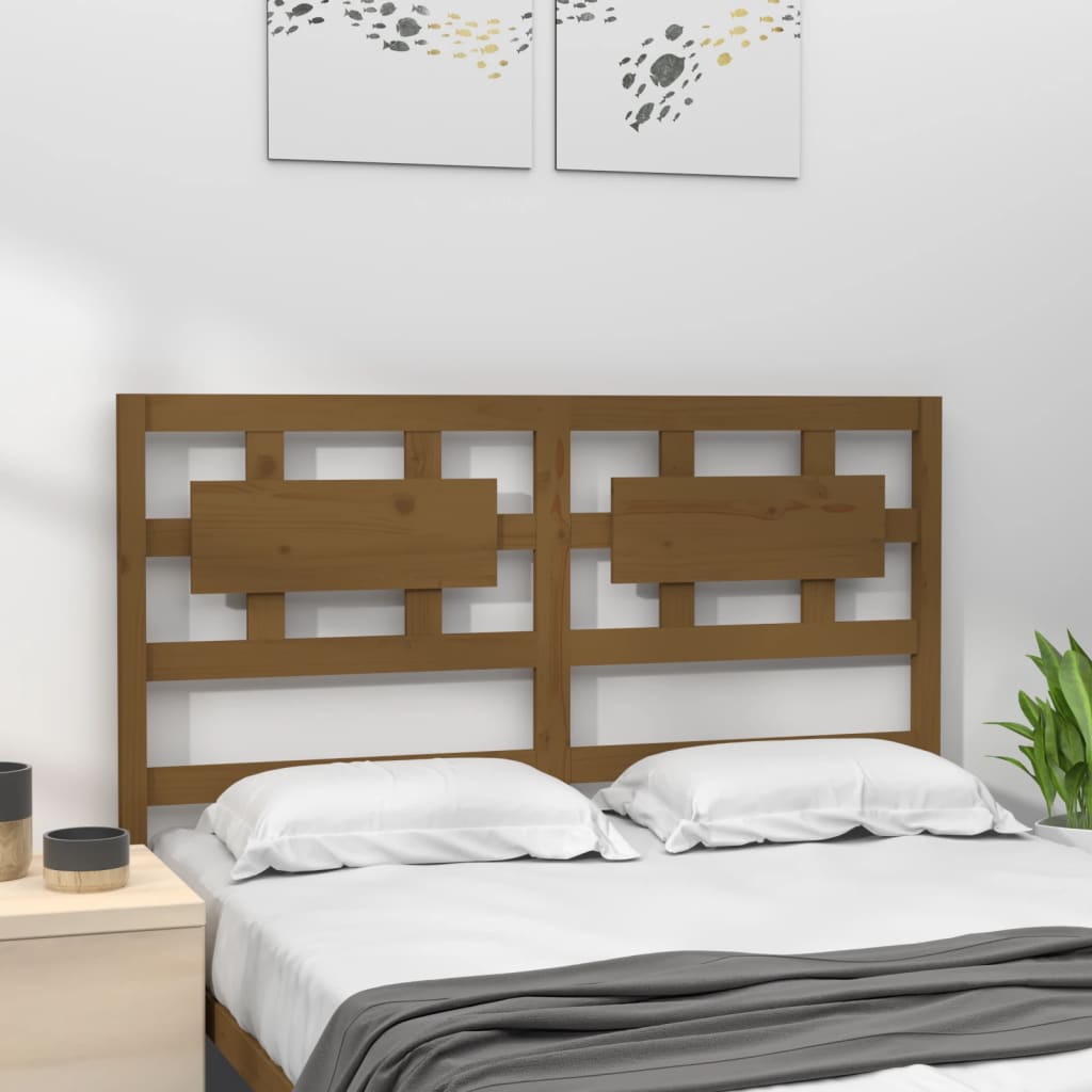 Bed headboard honey brown 185.5x4x100 cm solid pine wood