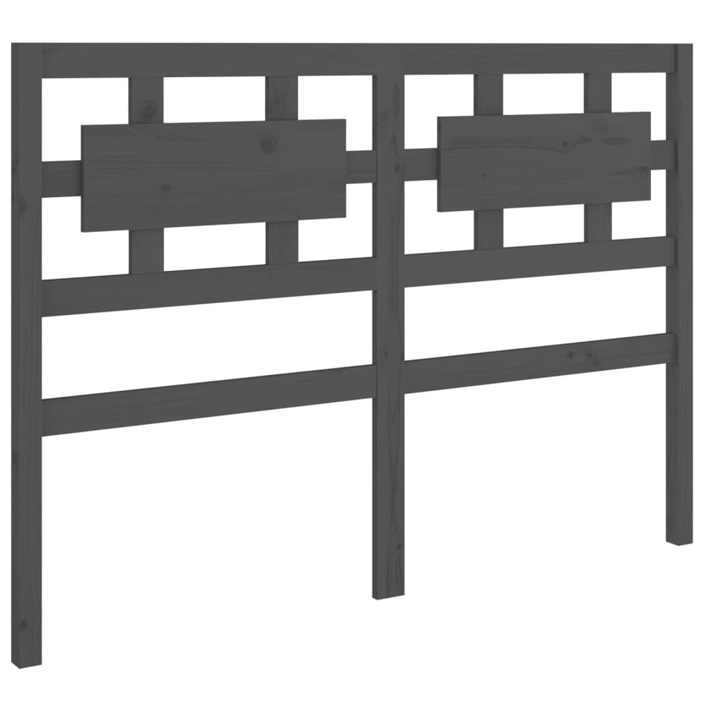 Bed Headboard Grey 205.5x4x100 cm Solid Pine