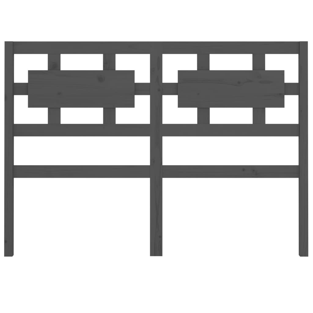 Bed Headboard Grey 205.5x4x100 cm Solid Pine