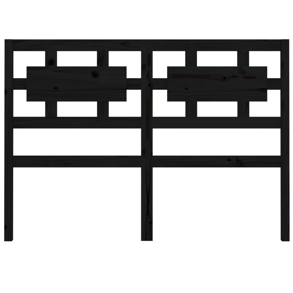 Bed Headboard Black 205.5x4x100 cm Solid Pine