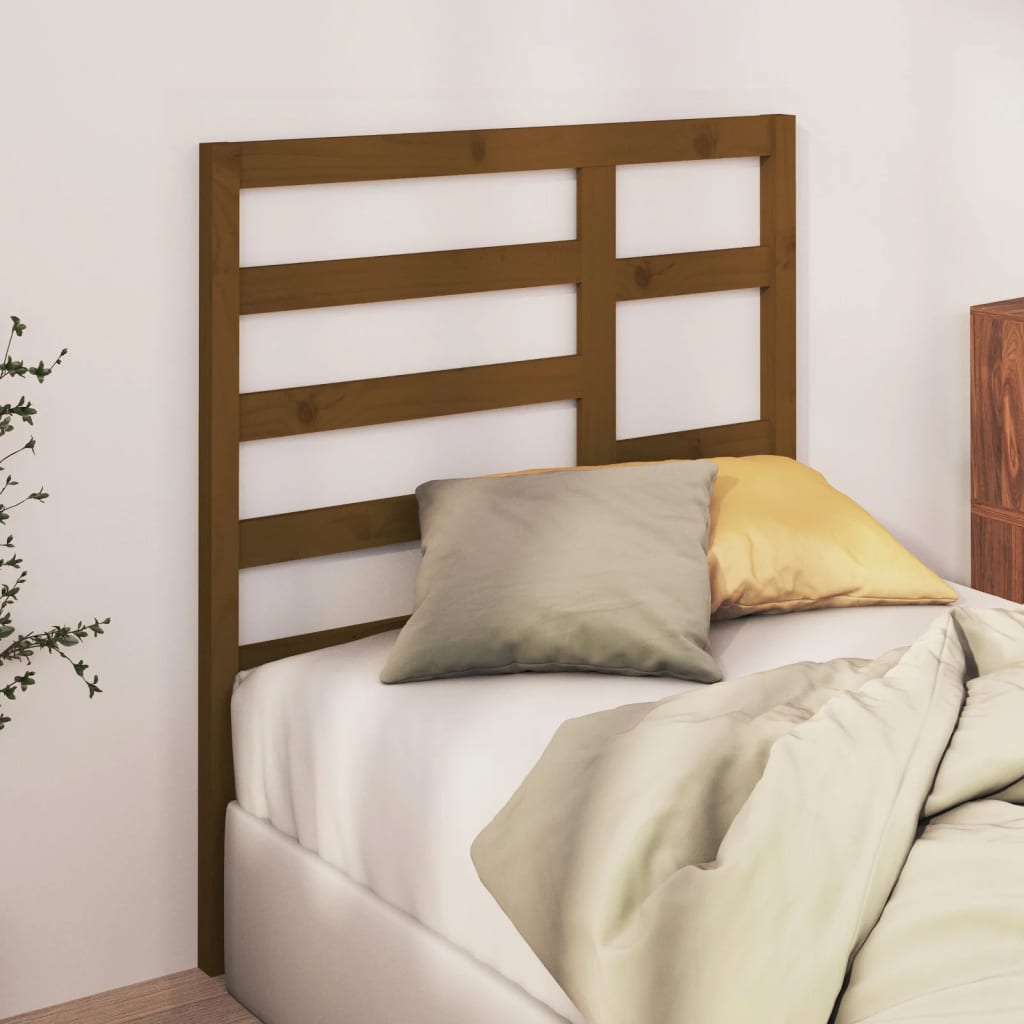 Bed headboard honey brown 81x4x104 cm solid pine