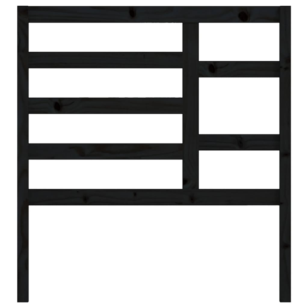 Bed Headboard Black 81x4x104 cm Solid Pine