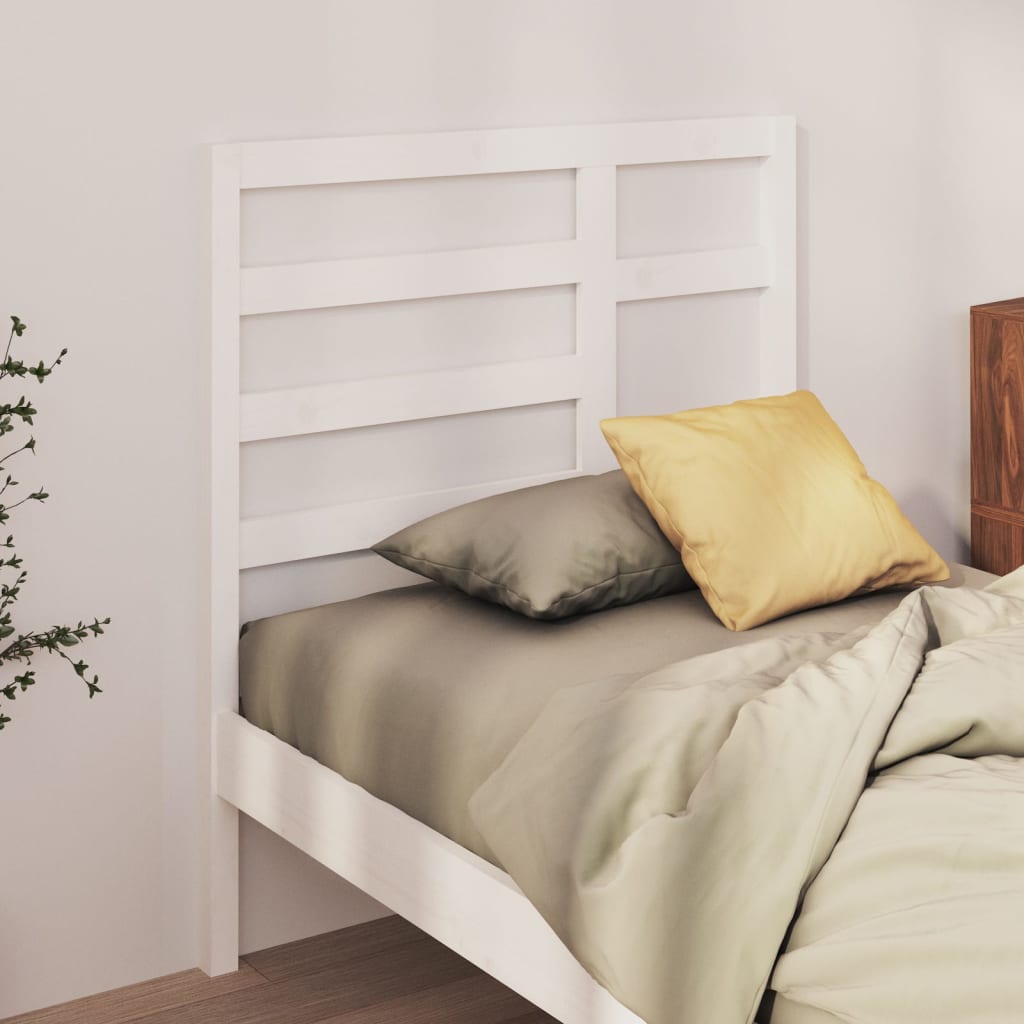 Bed Headboard White 96x4x104 cm Solid Pine