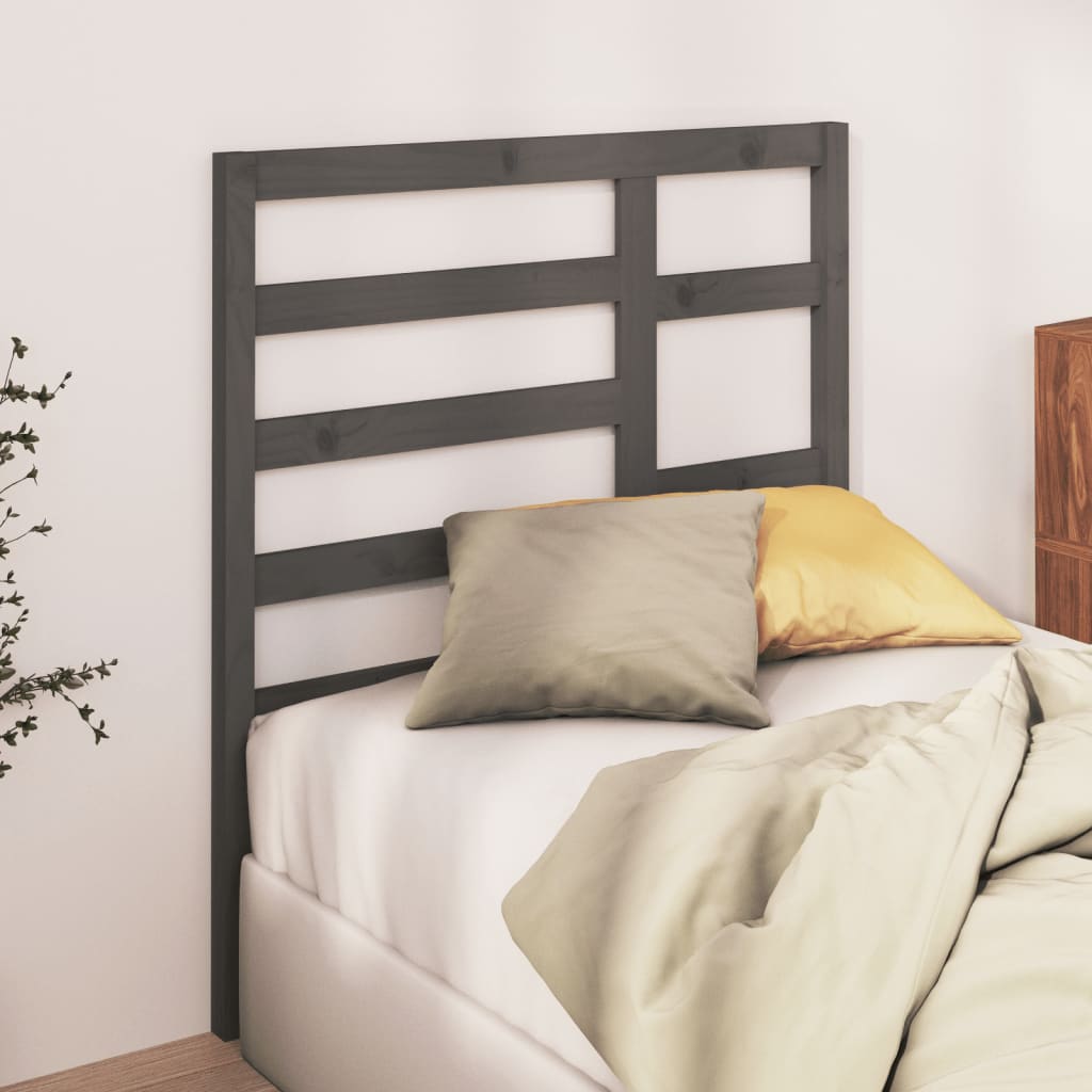 Bed Headboard Grey 96x4x104 cm Solid Pine