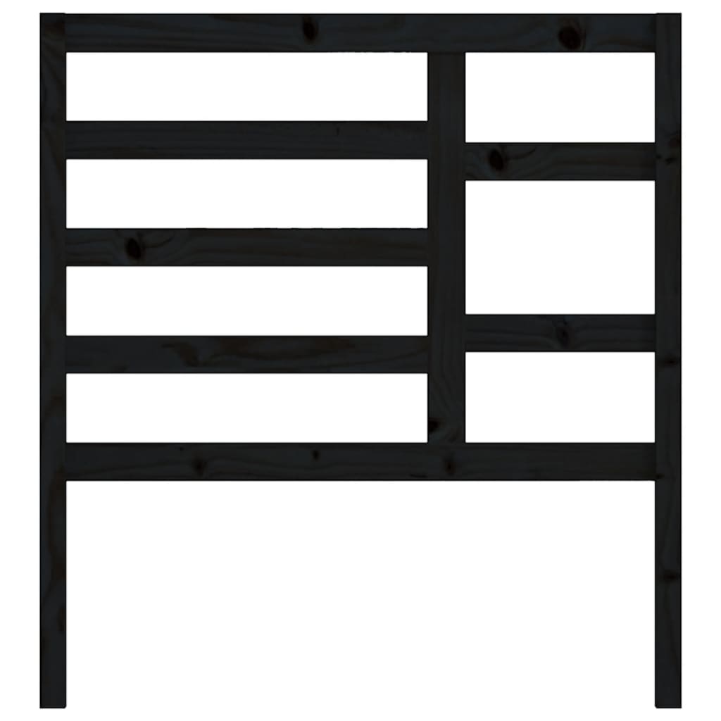 Bed Headboard Black 96x4x104 cm Solid Pine