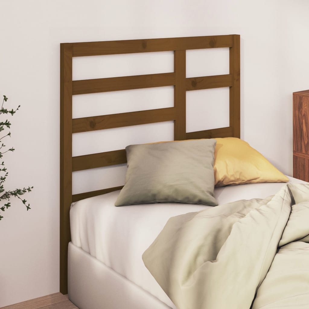 Bed headboard honey brown 106x4x104 cm solid pine wood