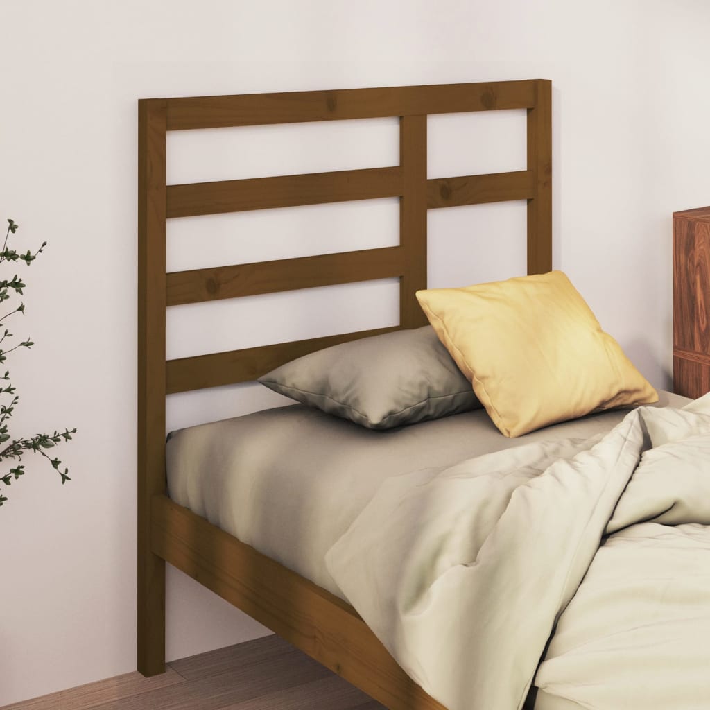 Bed headboard honey brown 106x4x104 cm solid pine wood