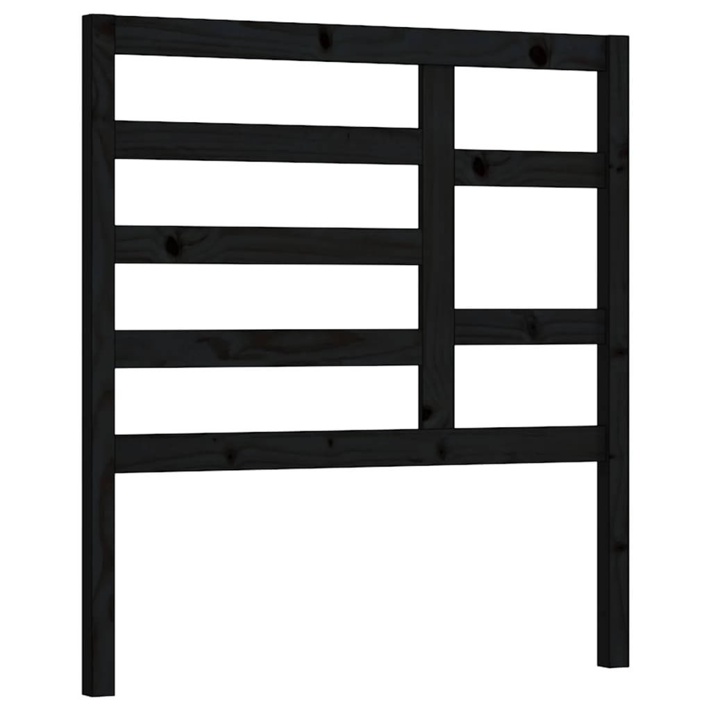 Bed Headboard Black 106x4x104 cm Solid Pine