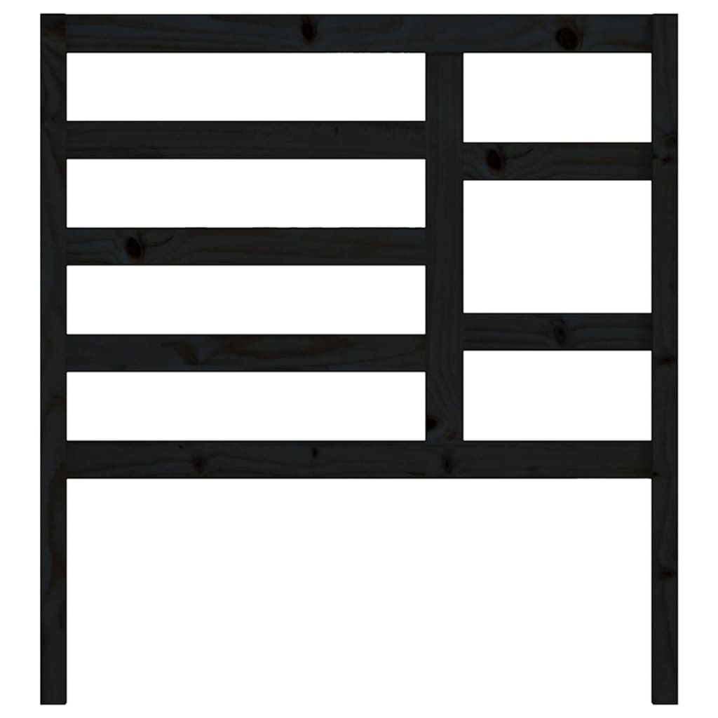 Bed Headboard Black 106x4x104 cm Solid Pine