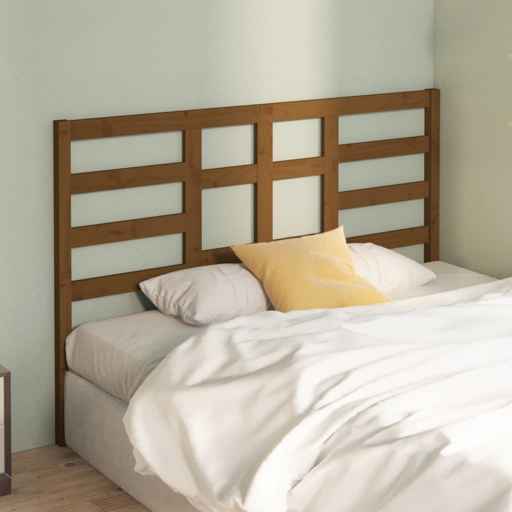 Bed headboard honey brown 126x4x104 cm solid pine wood