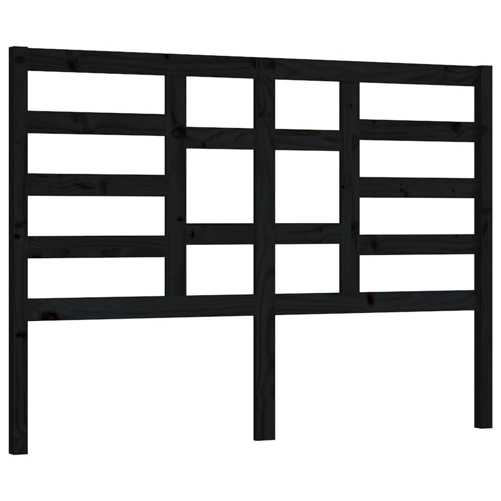 Bed Headboard Black 166x4x104 cm Solid Pine
