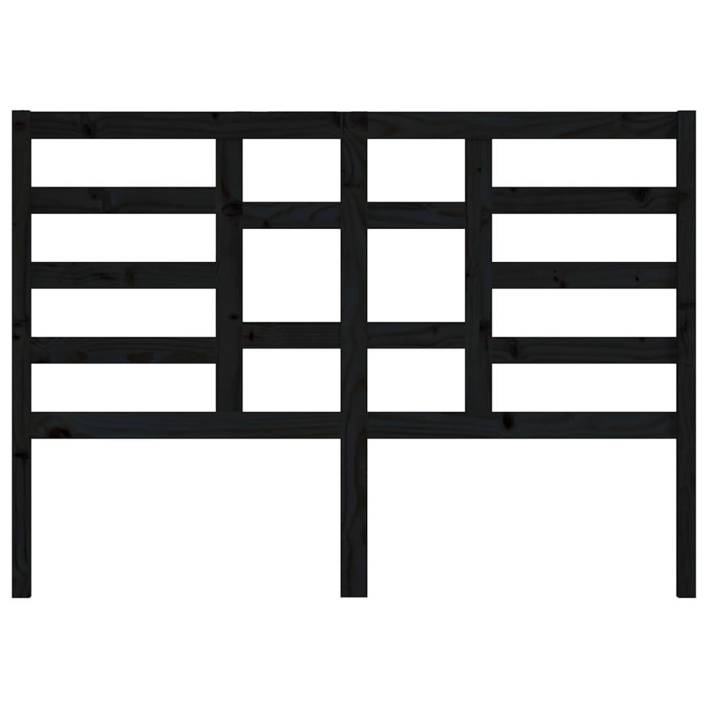 Bed Headboard Black 166x4x104 cm Solid Pine