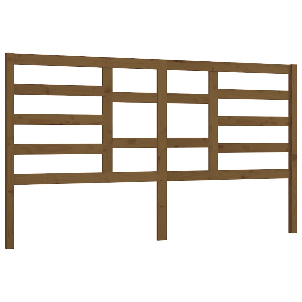 Bed headboard honey brown 186x4x104 cm solid pine wood
