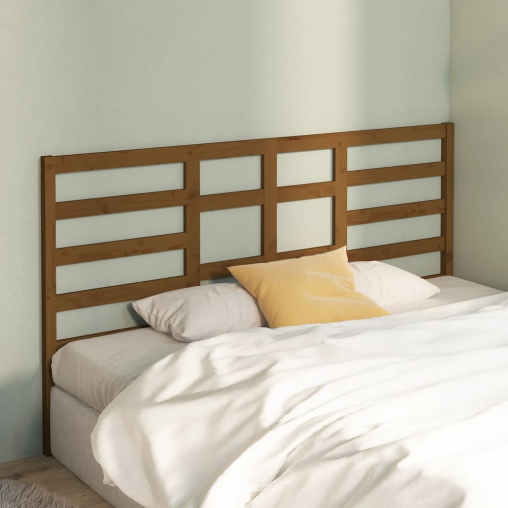Bed headboard honey brown 186x4x104 cm solid pine wood