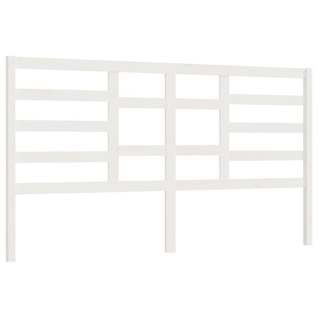 Bed Headboard White 206x4x104 cm Solid Pine
