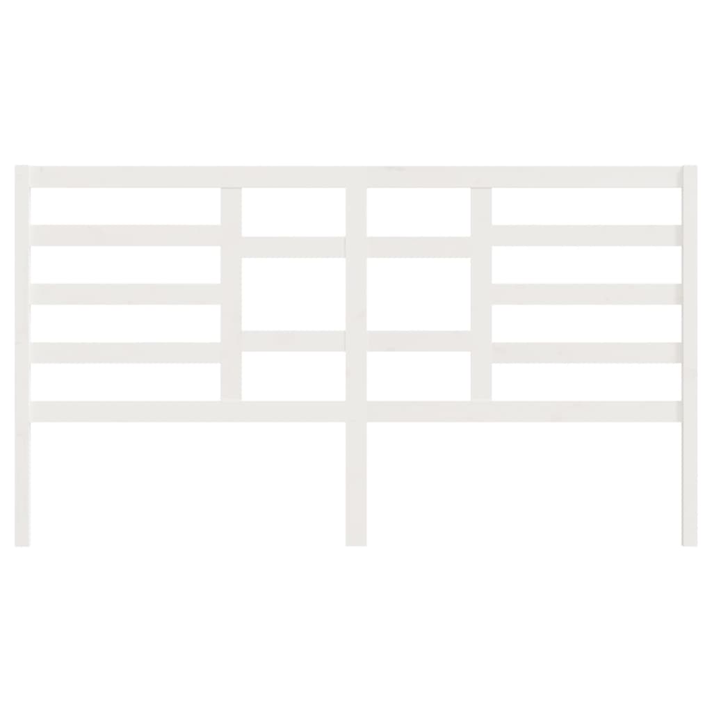 Bed Headboard White 206x4x104 cm Solid Pine