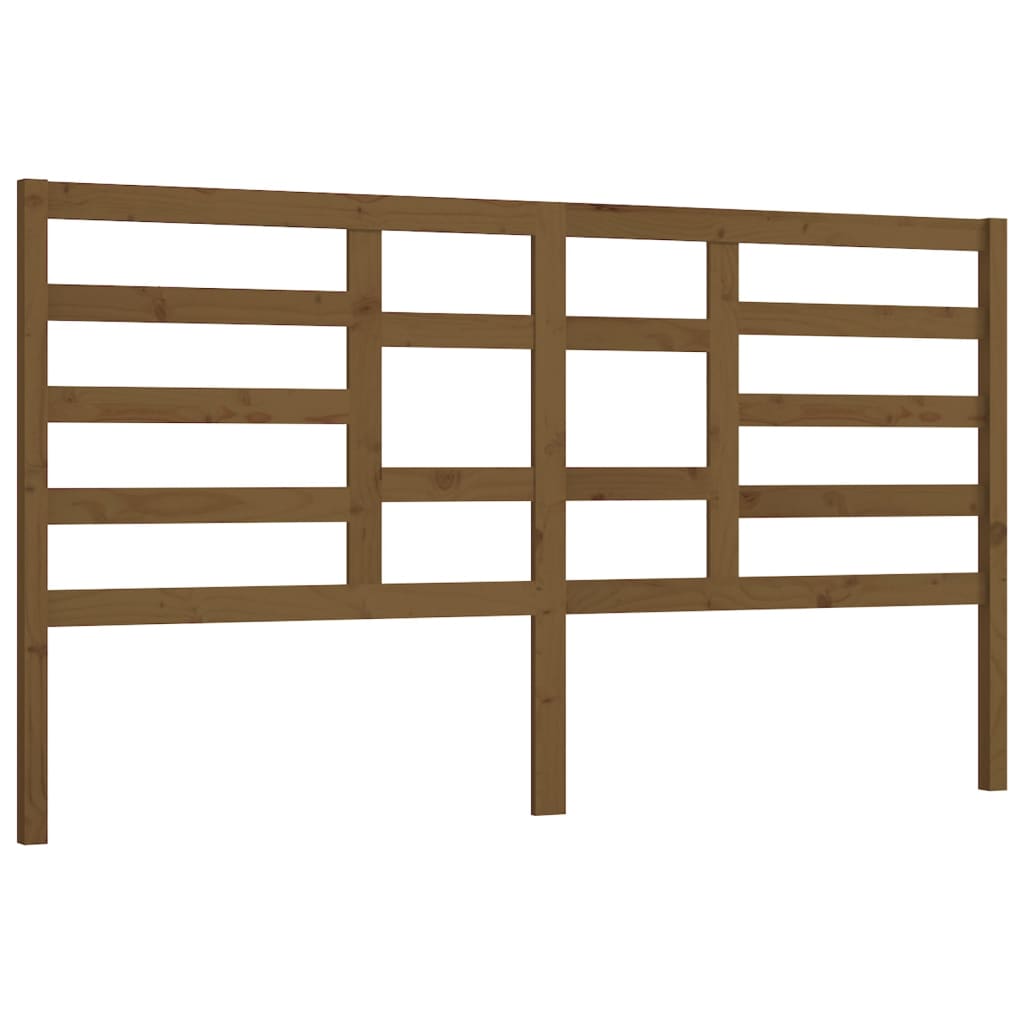 Bed headboard honey brown 206x4x104 cm solid pine wood