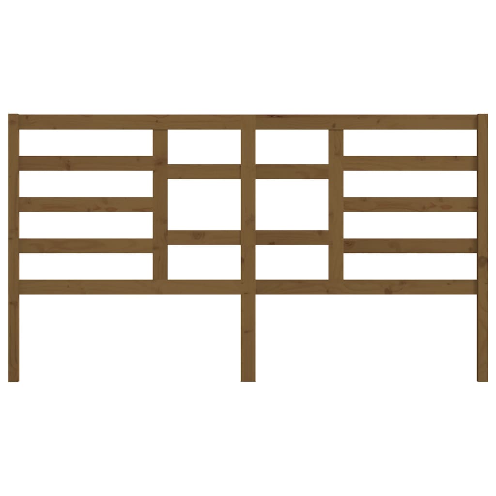 Bed headboard honey brown 206x4x104 cm solid pine wood