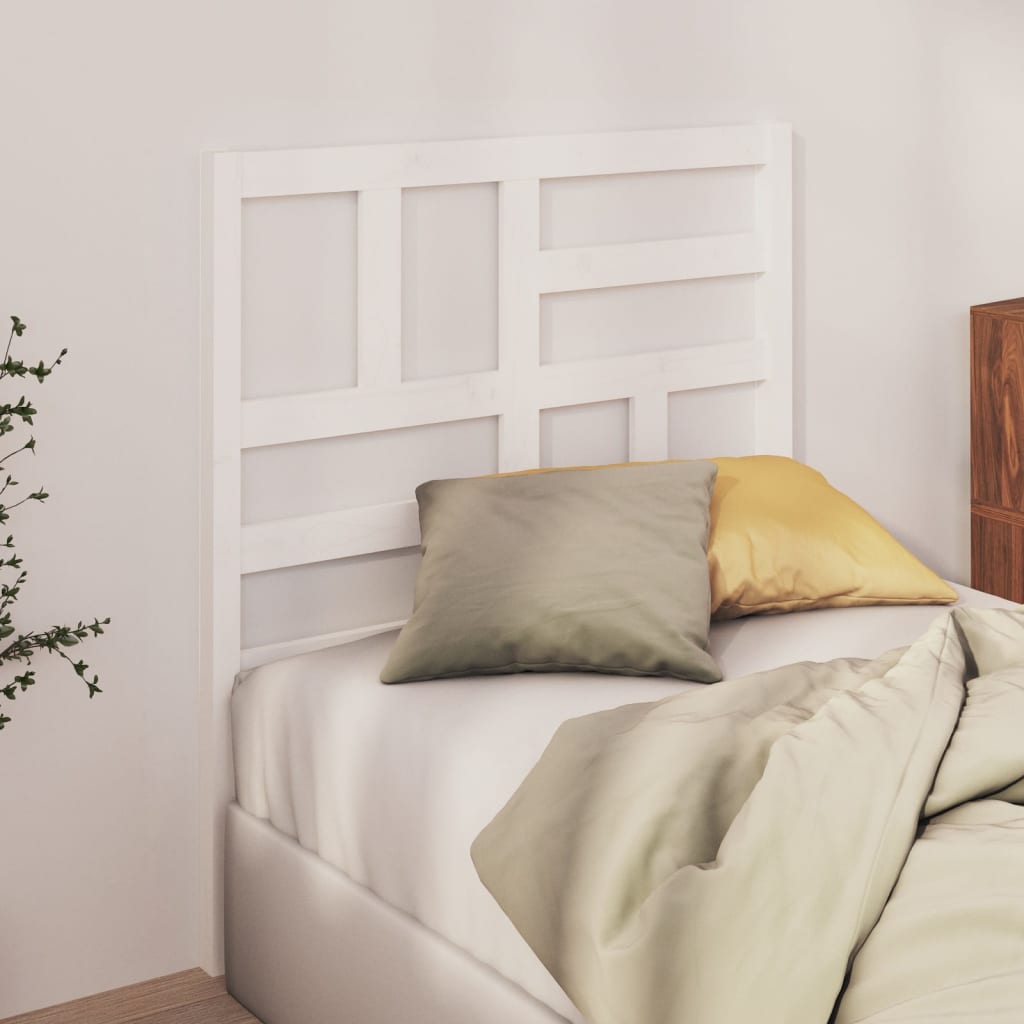 Bed Headboard White 96x4x104 cm Solid Pine