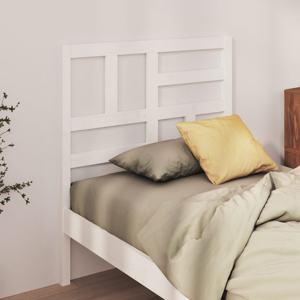Bed Headboard White 96x4x104 cm Solid Pine