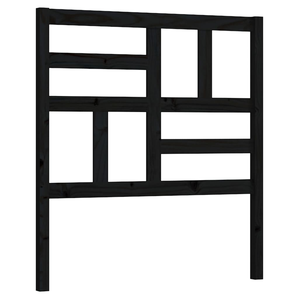 Bed Headboard Black 96x4x104 cm Solid Pine