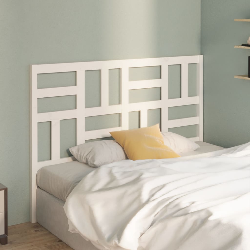 Bett-Kopfteil Weiß 146x4x104 cm Massivholz Kiefer