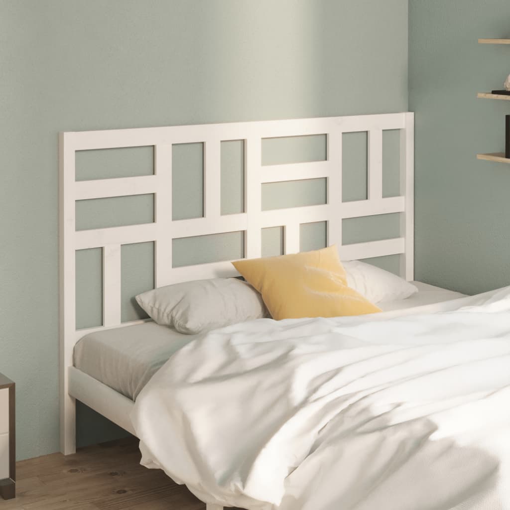 Bed Headboard White 156x4x104 cm Solid Pine