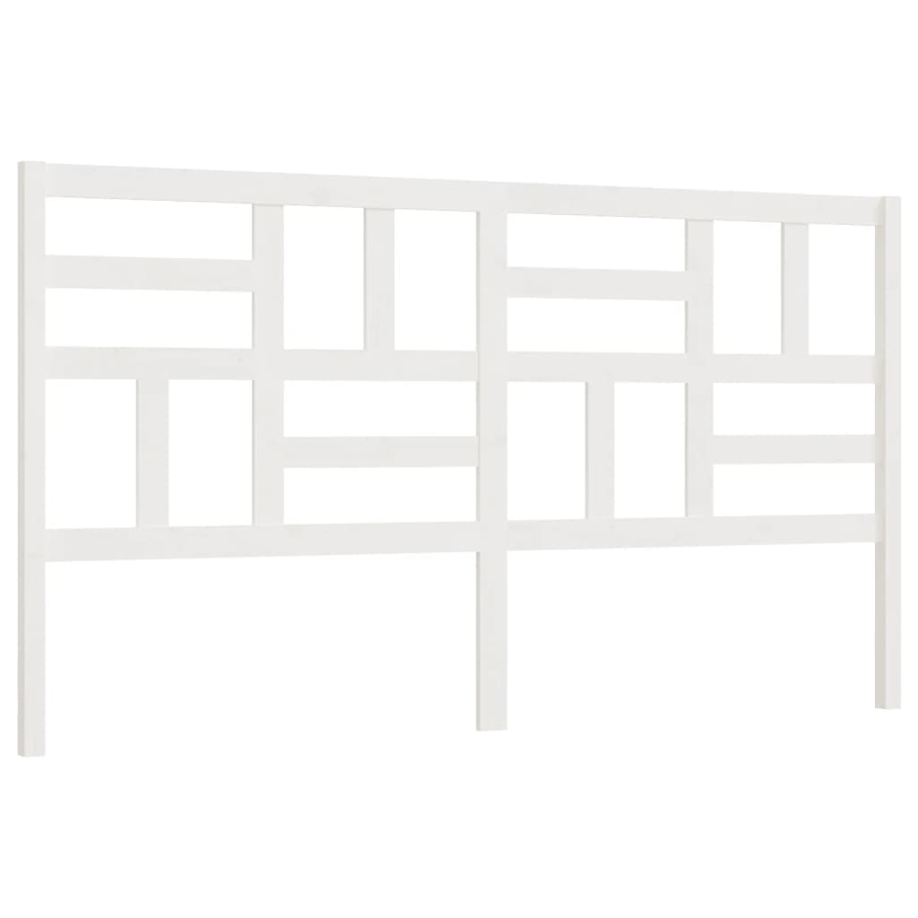 Bed Headboard White 206x4x104 cm Solid Pine