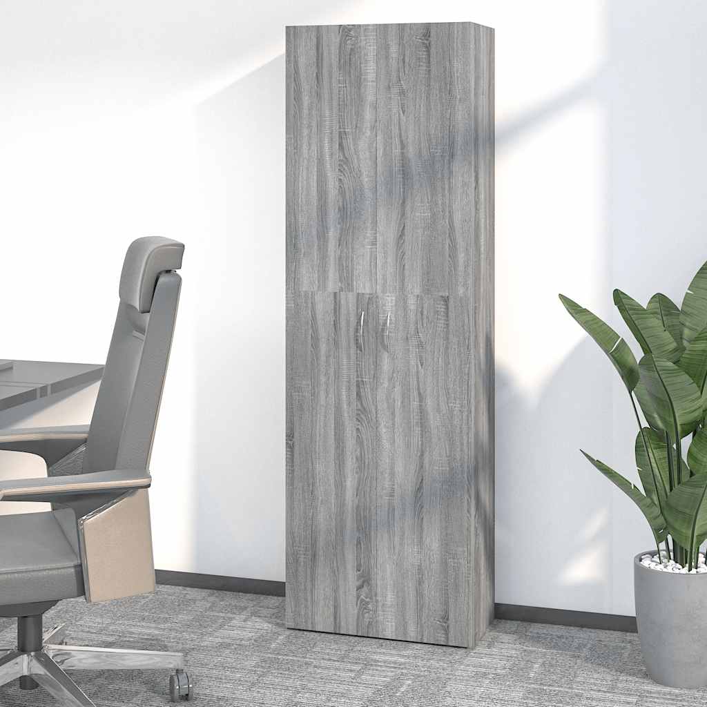 Büroschrank Grau Sonoma 60x32x190 cm Holzwerkstoff