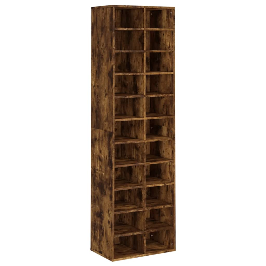 Shoe rack smoked oak 54x34x183 cm wood material