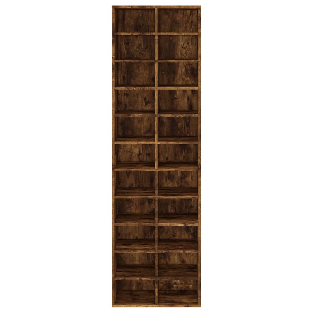 Shoe rack smoked oak 54x34x183 cm wood material