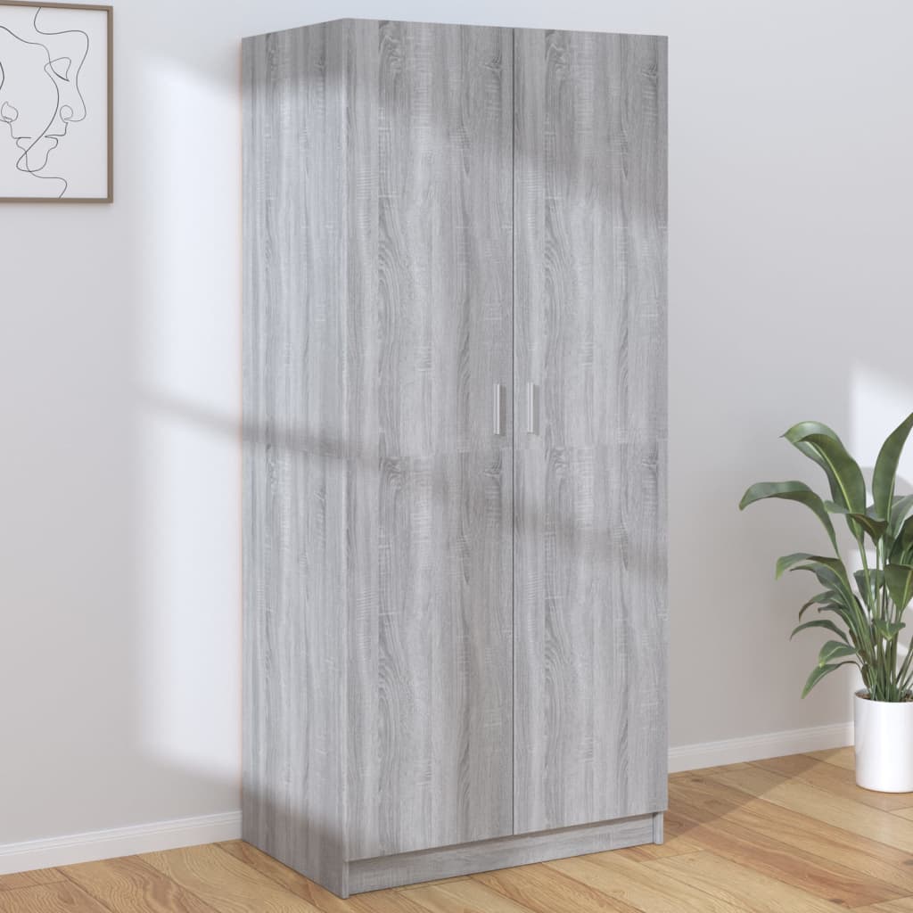 Wardrobe Grey Sonoma 80x52x180 cm Wood Material
