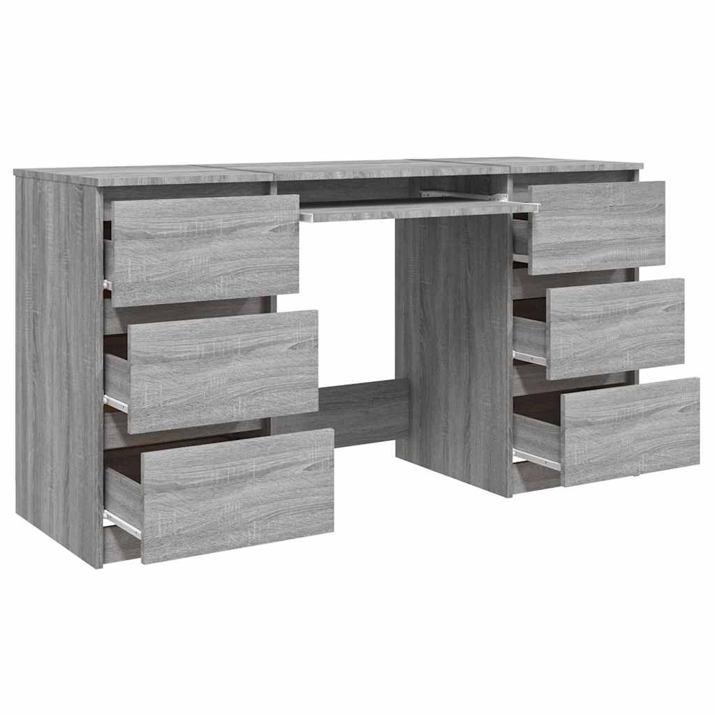 Bureau Gris Sonoma 140x50x77 cm en bois