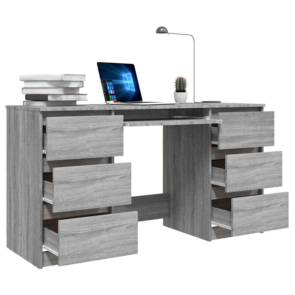 Bureau Gris Sonoma 140x50x77 cm en bois