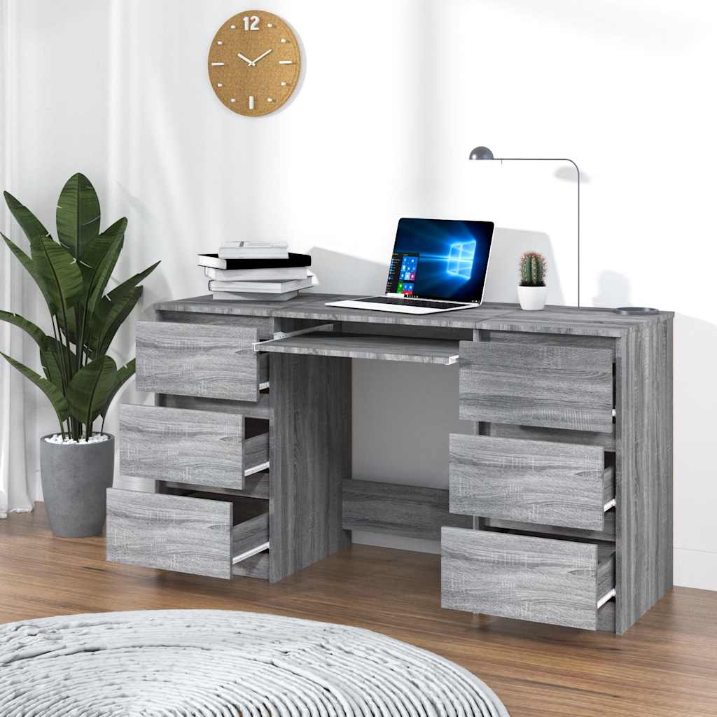 Bureau Gris Sonoma 140x50x77 cm en bois