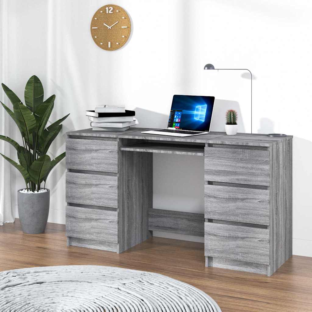 Bureau Gris Sonoma 140x50x77 cm en bois