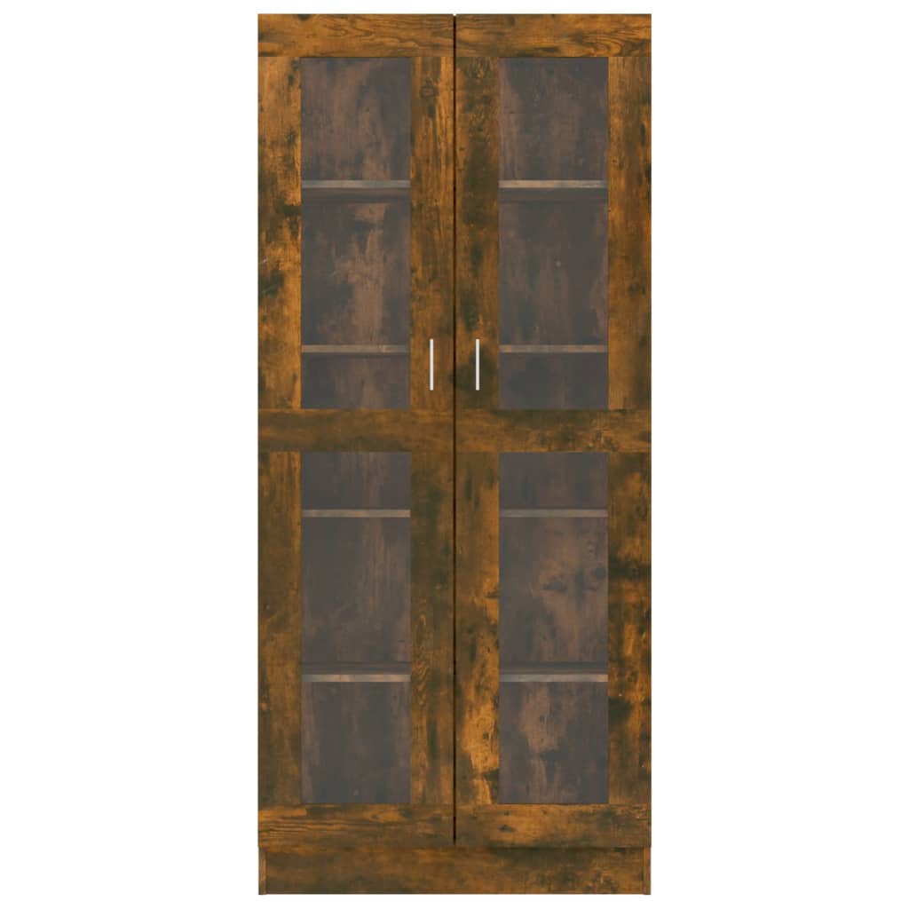 Vitrinenschrank Räuchereiche 82,5x30,5x185 cm Holzwerkstoff