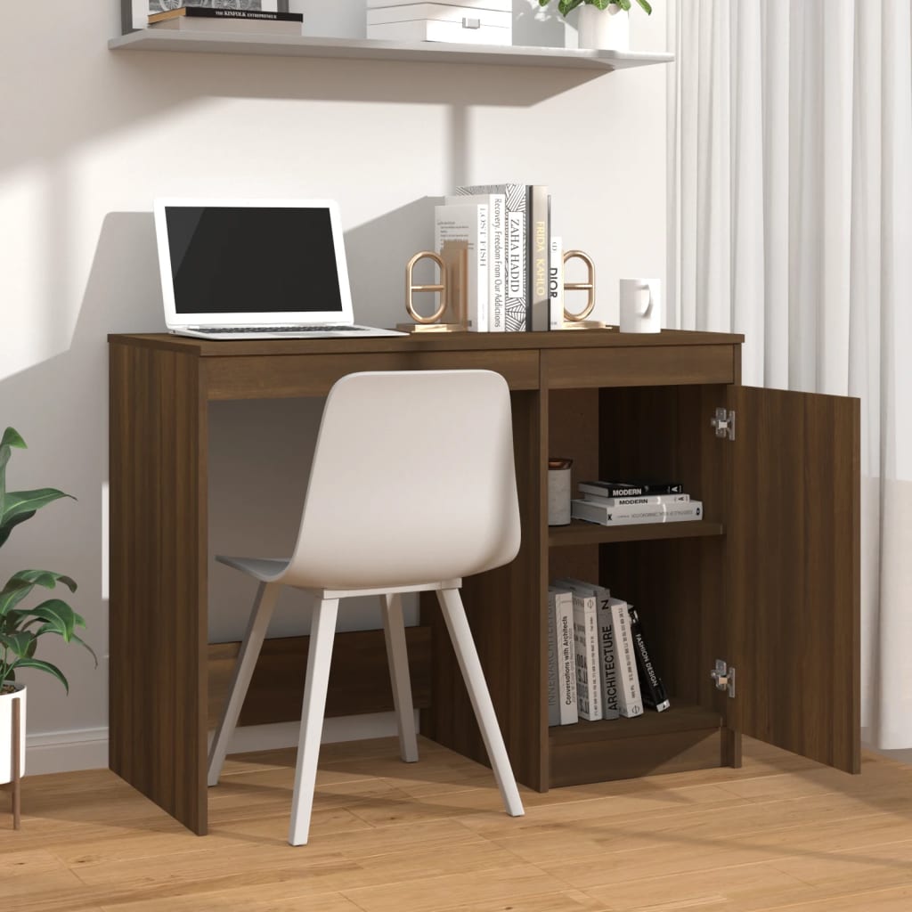 Desk Brown Oak Look 100x50x76 cm Wood Material