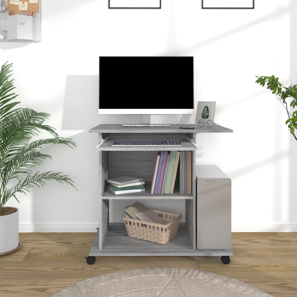 Desk Gray Sonoma 80x50x75 cm Wood Material