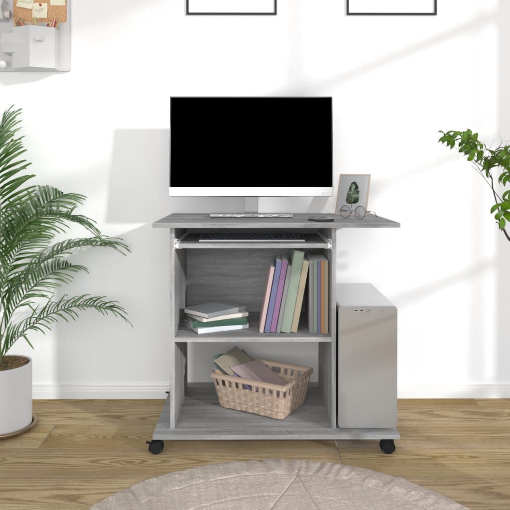 Desk Gray Sonoma 80x50x75 cm Wood Material