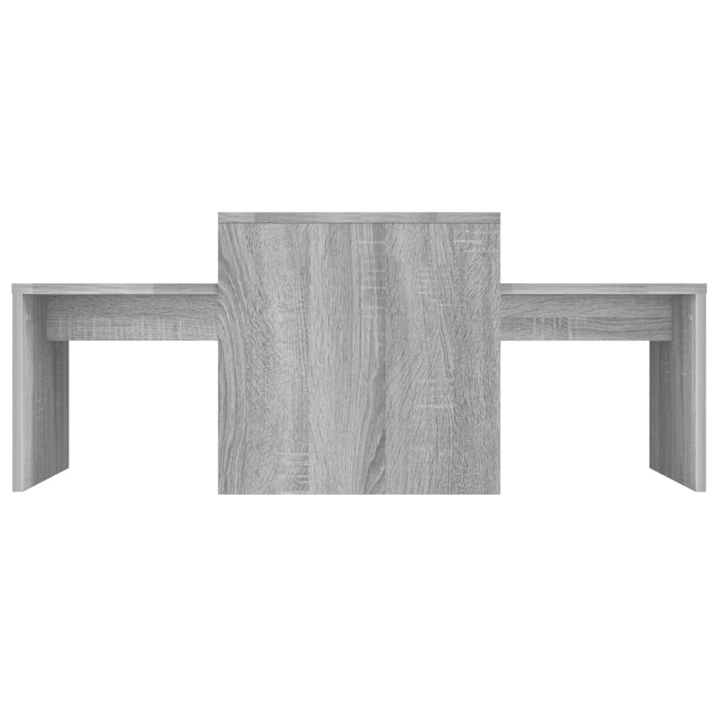 Coffee Table Set Grey Sonoma 100x48x40 cm Wood Material