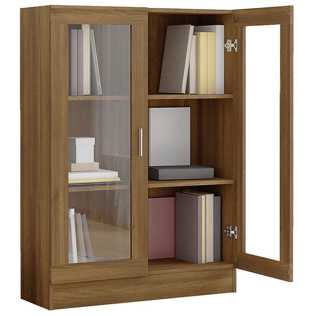 Display Cabinet Brown Oak Look 82.5x30.5x115cm Wood Material
