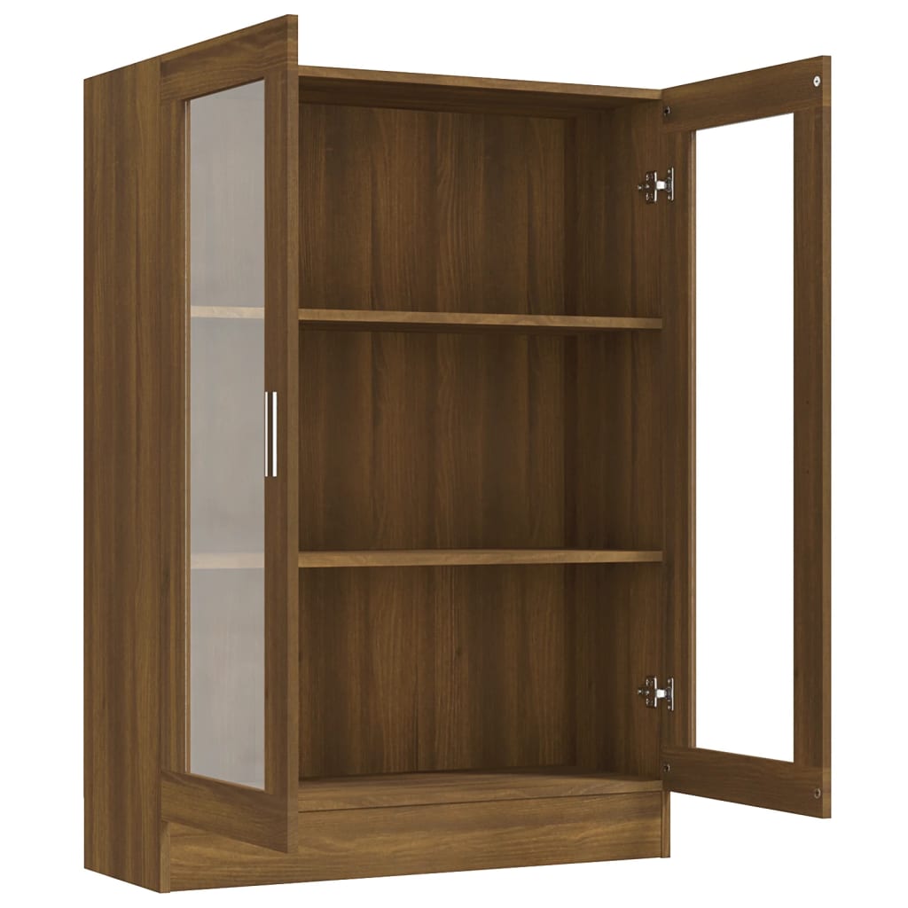 Display Cabinet Brown Oak Look 82.5x30.5x115cm Wood Material