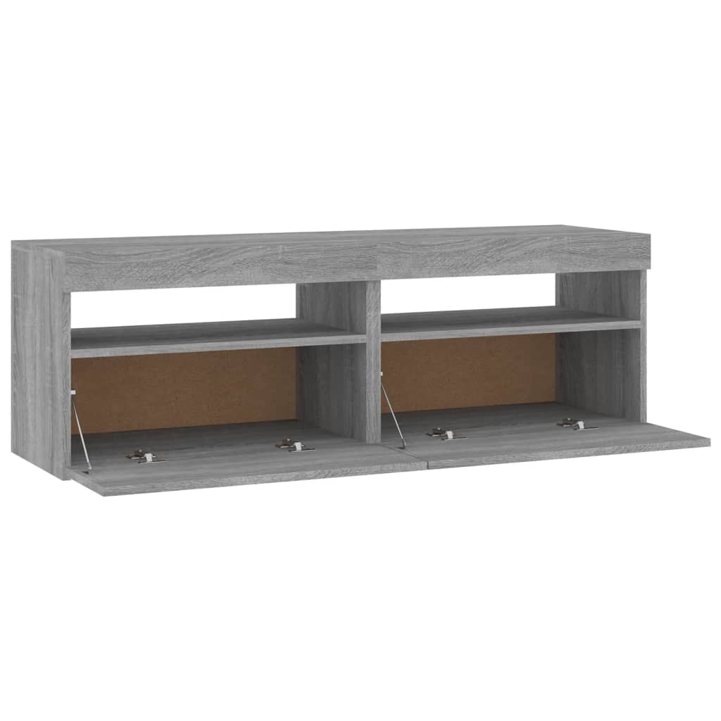 Meubles TV 2 pcs avec lumières LED Gris Sonoma 60x35x40 cm