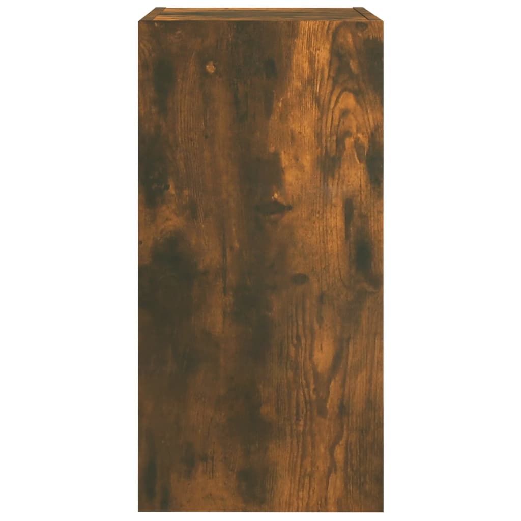 Meuble TV chêne fumé 30,5x30x60 cm matériau bois