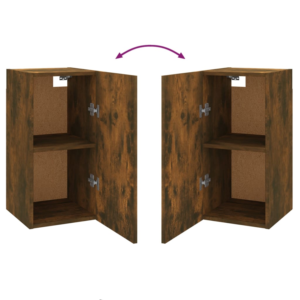 Meuble TV chêne fumé 30,5x30x60 cm matériau bois