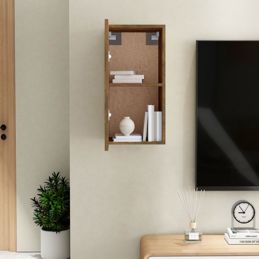 Meuble TV chêne fumé 30,5x30x60 cm matériau bois